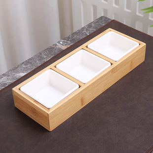 日式 摆盘陶瓷小白碗方碗四宫格分格六宫格餐盘花碟酱料碟配菜小碟