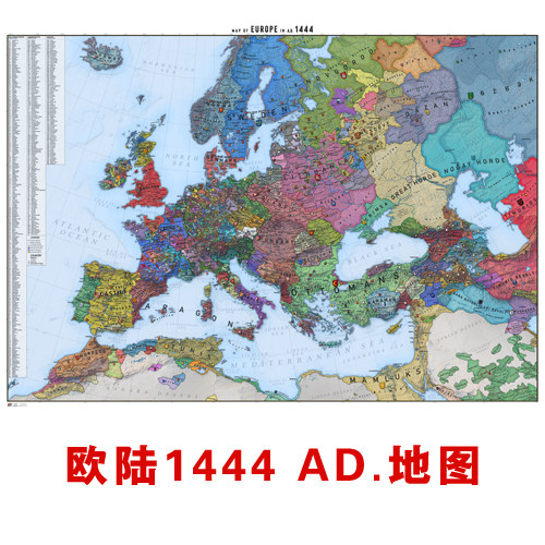 欧陆风云1444AD地图 装饰写真/海报印制