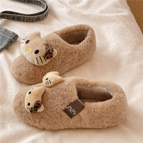 可爱卡通凯蒂猫棉鞋女居家保暖