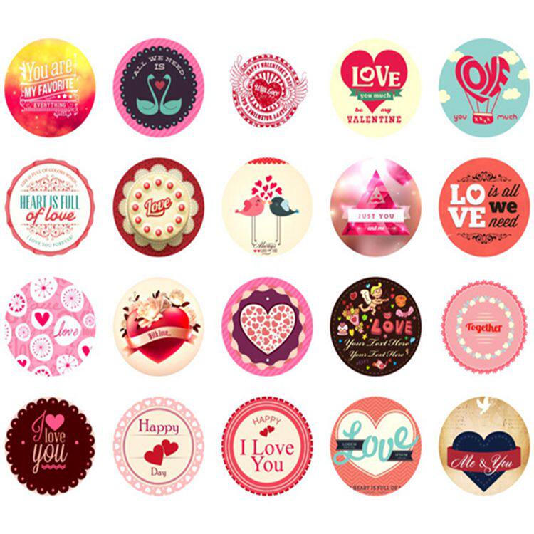 关于爱情圆形 方形礼品封口贴 装饰贴 日记贴 38枚价