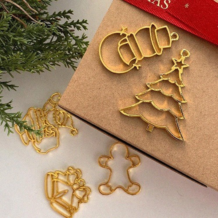 圣诞节礼物包装装饰用金属小挂件糖盒礼盒配件圣诞元素小吊坠饰物