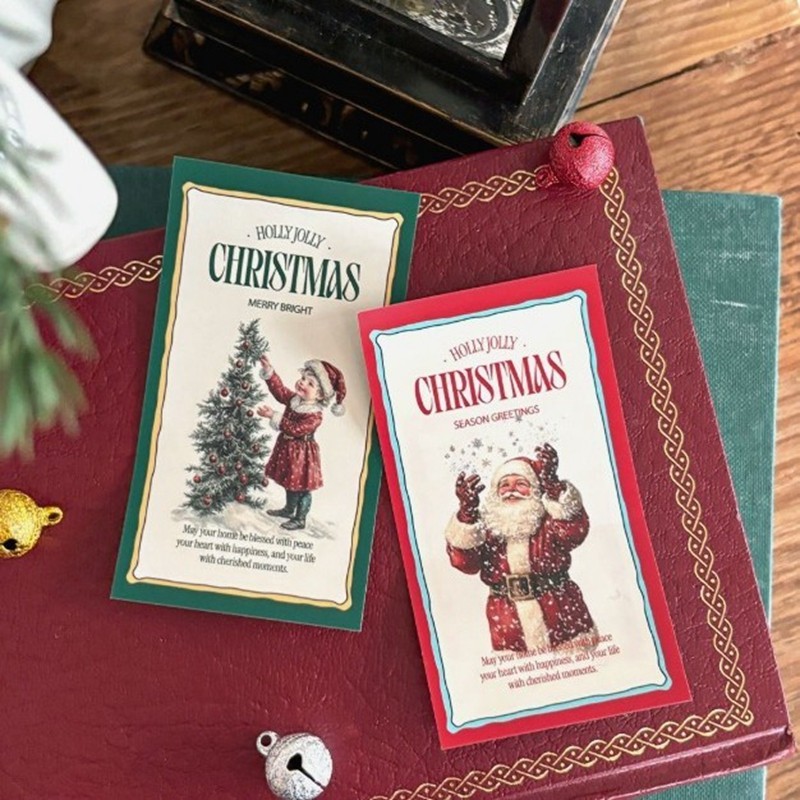 80枚欧美风圣诞节礼盒长条装饰封口贴礼物纸袋贴纸烘焙糖果包装贴