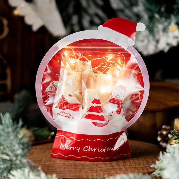 5个 水晶球造型自封袋食品保鲜袋 圣诞糖果袋 烘焙点心饼干密封袋 包装 圣诞礼品包装 原图主图