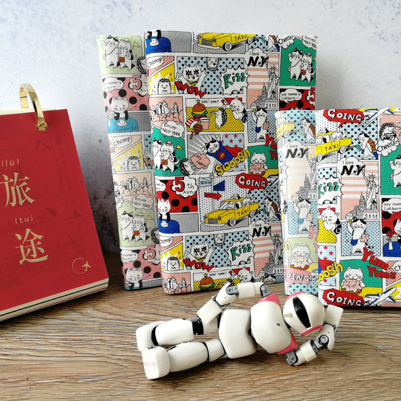 普素手作猫咪手工布艺手帐A5书衣