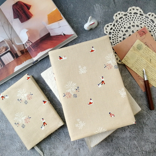 冬夏手工布艺书衣hobo五年本余白手帐A5A6B6新书weeks游泳蓝书皮