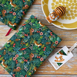 普素手作老虎生肖新年余白hobo五年本A5新书定制手帐手工布艺书衣