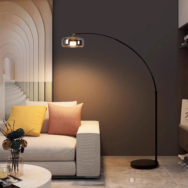 灯品仕现代简约ins风钓鱼灯意式客厅沙发旁落地灯氛围感护眼灯