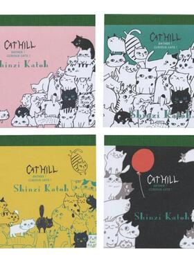 日本Shinzi Katoh宫沢贤治猫咪系列童话故事方形便签本100页手账