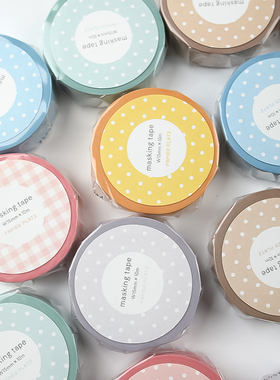 日本papier platz和纸胶带新款波点水玉百搭基础款手帐素材