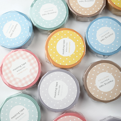 日本papier platz和纸胶带新款波点水玉百搭基础款手帐素材