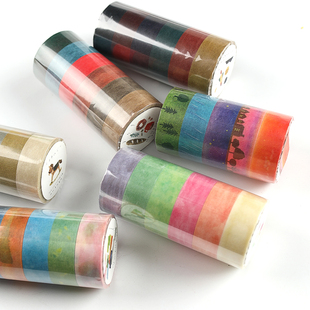 日本SAIEN田村美纪和纸胶带基础款纯色渐变手帐打底拼贴素材整卷