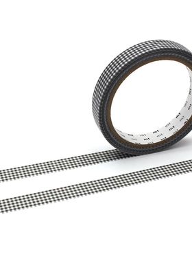 田村美纪 MT强粘性大大卷和纸胶带 15mm*25m整卷 黑格