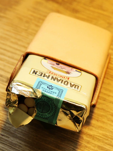 Портсигар ручной работы, кожаная лента, коробка для хранения, воловья кожа, из натуральной кожи, делается под заказ