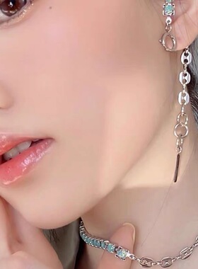 INS风小众拼钻猪鼻子锁骨链女