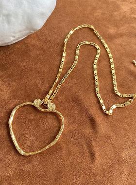 张悦儿同款欧美轻奢高级感不规则爱心耳环小众精致百搭时髦项链