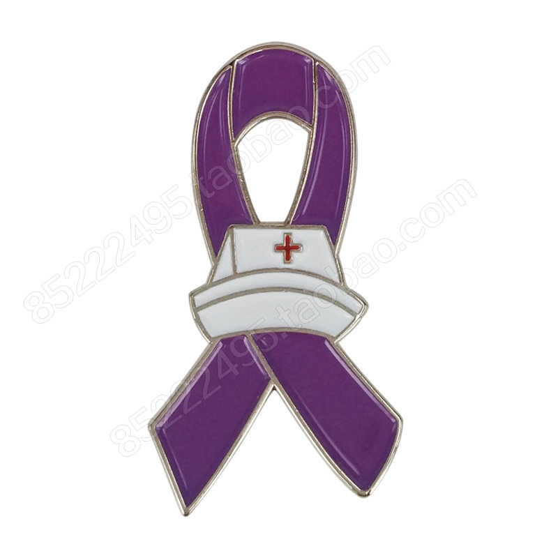 护士帽徽章 护士徽章 意识粉红丝带徽章 丝带襟章 粉红丝带徽章