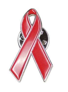 爱滋病红色丝带金属徽章订做烤漆胸针定做HIV襟章定制