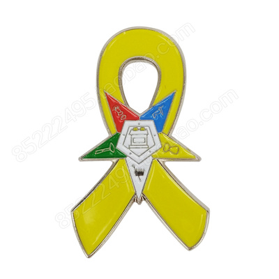 黄丝带徽章 Eastern Star pins 东方新徽章 癌意识粉红丝带徽章