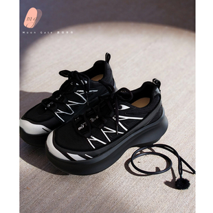 Moon Gate 原创登山鞋厚底增高老爹鞋子网面透气休闲鞋lisa同款