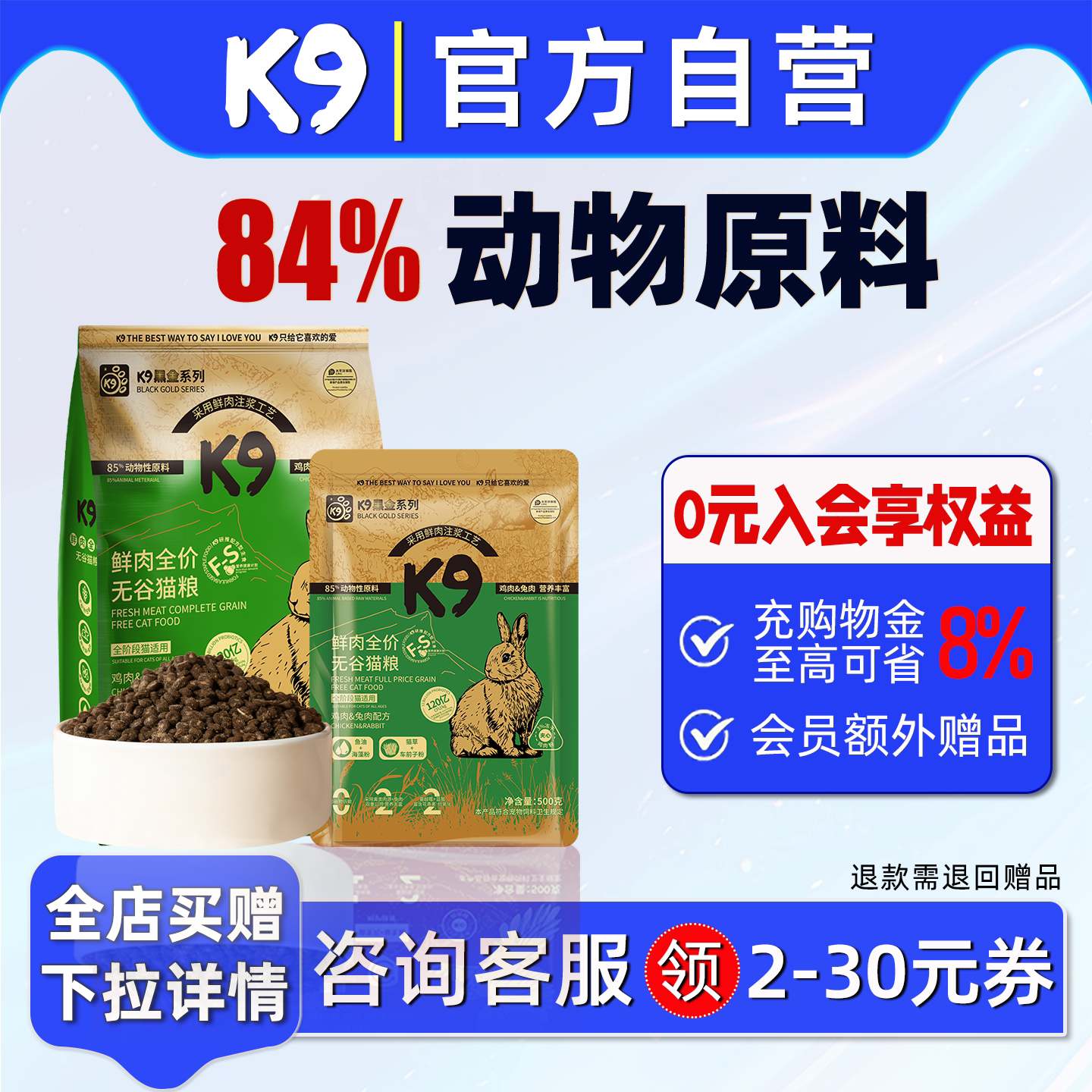 兔肉益生菌猫粮体验装500g图片