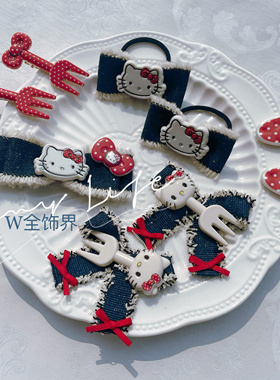 儿童发饰新款牛仔系列发饰可爱卡通KT猫发饰六一儿童节礼物