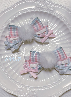 女童秋冬2025新款国风套装拜年服发夹水貂毛球对夹拍照写真