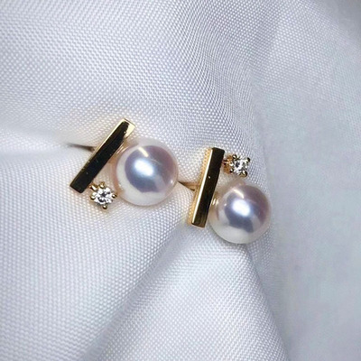 吉晓福18K金珍珠配件钻石厚金