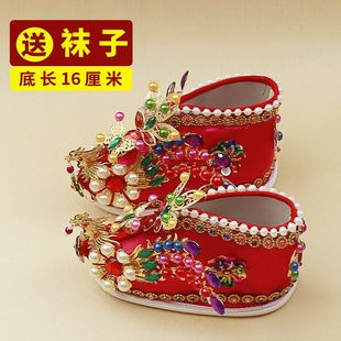 仙家布鞋观音鞋莲花鞋凤鞋钻鞋供奉娘娘款奶奶款尖鞋金凤凰鞋子