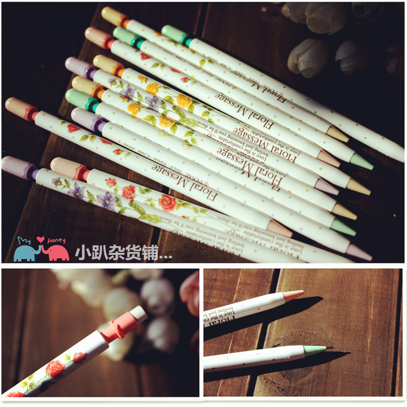 日本PENAC 浪漫花语 超细长自动铅笔0.5mm 四款花色 怀