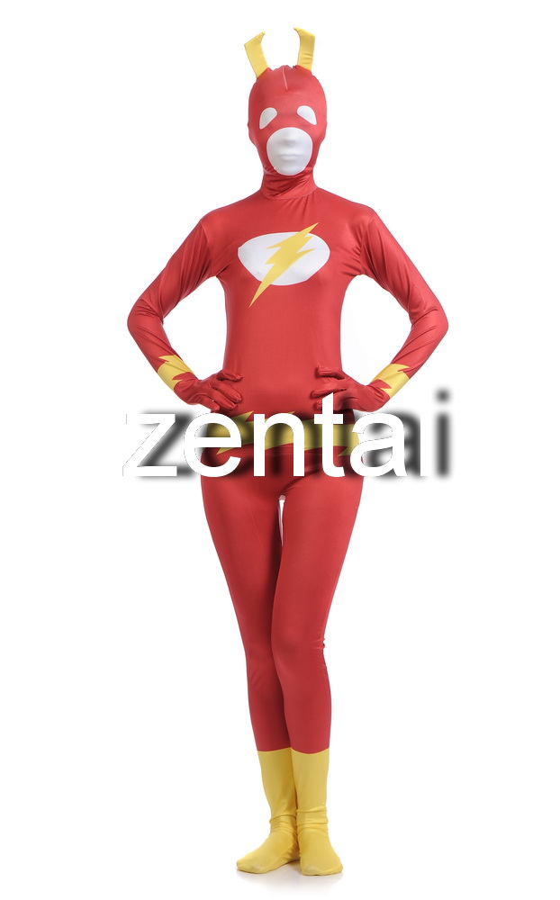 万圣节cosplay影视动漫表演服装Zentai闪电侠全包紧身衣