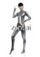 zentai cosplay紧身衣 银灰色涂胶紧身衣连体衣舞台装 半包紧身衣
