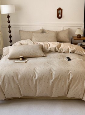 2025新款全棉四件套床笠式三件套床单款简约轻奢风格学生宿舍纯棉