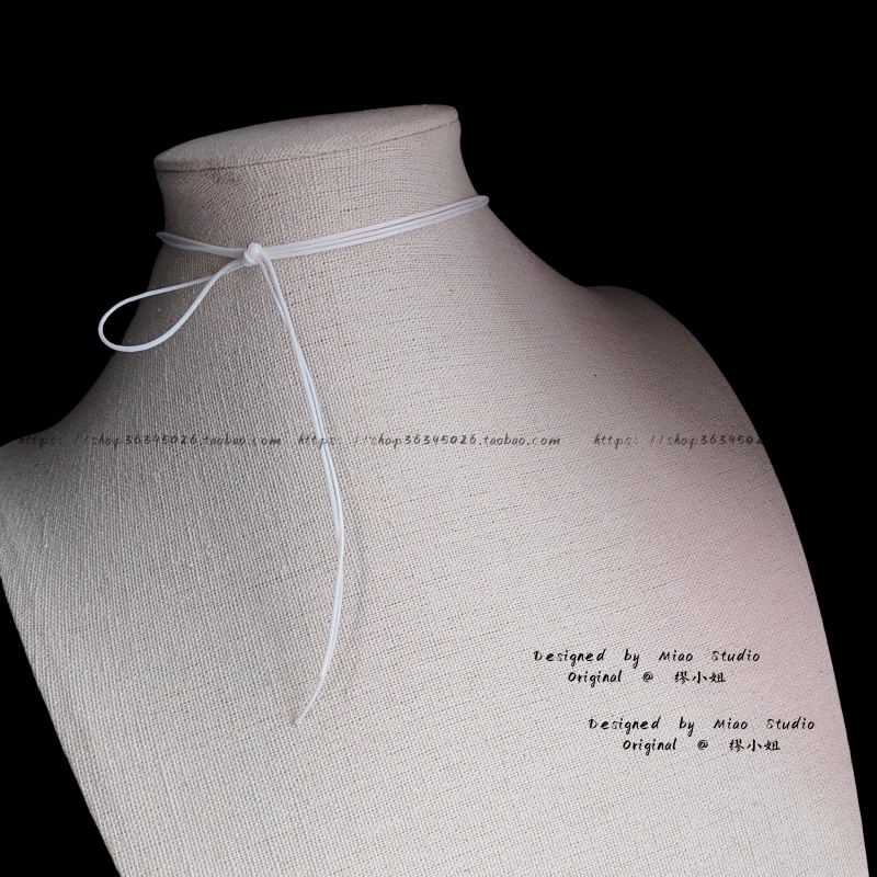 不褪色choker  小众气质白色锁骨链短颈链蝴蝶结项链颈饰新款简约
