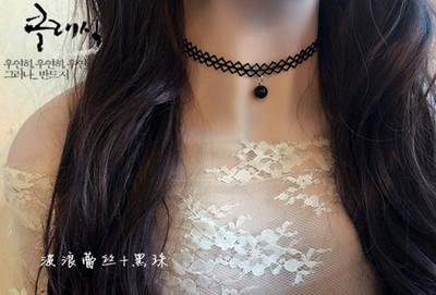手工原宿复古蕾丝玛瑙颈链项圈