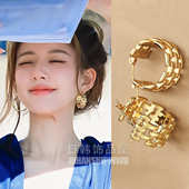 职场个性 许我耀眼赵露思许妍同款 耳环耳圈金色简约百搭经典 外出潮