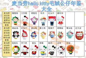 麦当劳玩具hello kitty毛绒公仔套装玩偶大全世界杯情人节娃娃