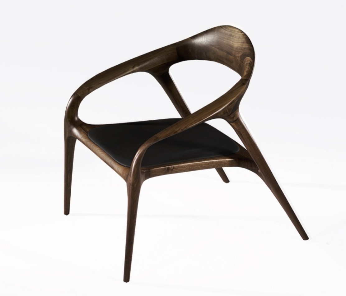 奢华椅子年度新品北美黑胡桃木飘系列休闲椅飘椅实木单人扶手椅