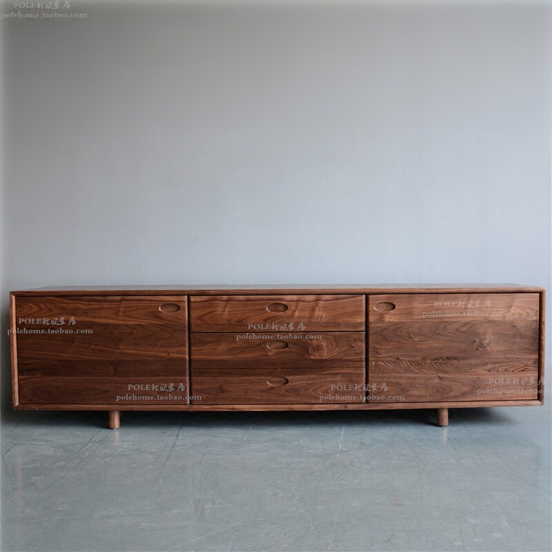 美式北美黑胡桃木电视柜纯实木餐边柜日式视听柜斗柜北欧简约现代