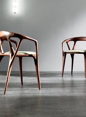 北美黑胡桃木餐椅Henge餐椅书椅艺术家具设计师家具