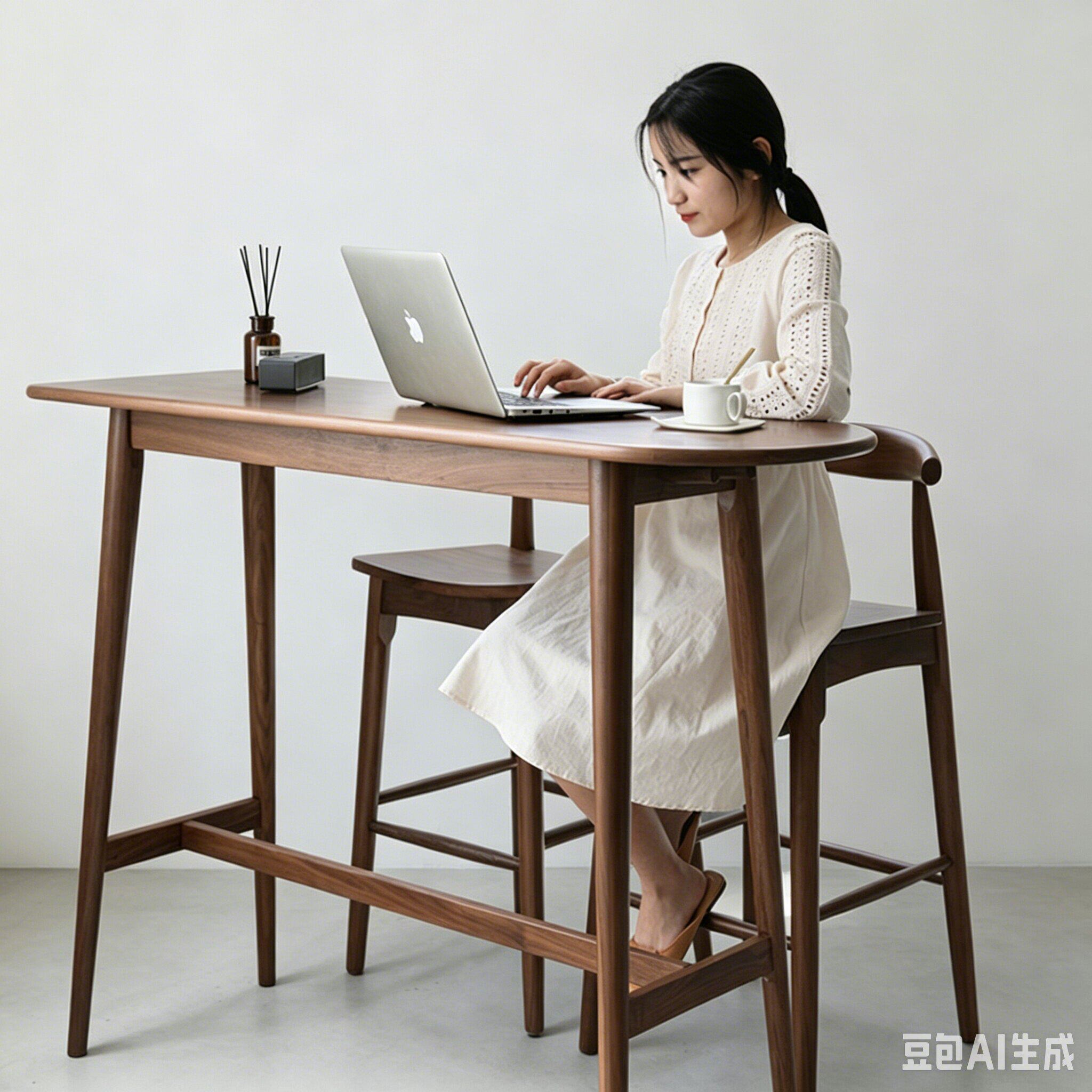 谭阿诺家具黑胡桃木吧台家用客厅靠墙简约全实木隔断阳台高脚桌子