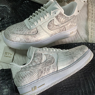 喜马拉雅鳄鱼纹耐克复古板鞋 force1空军一号AF1 air STY定制Nike