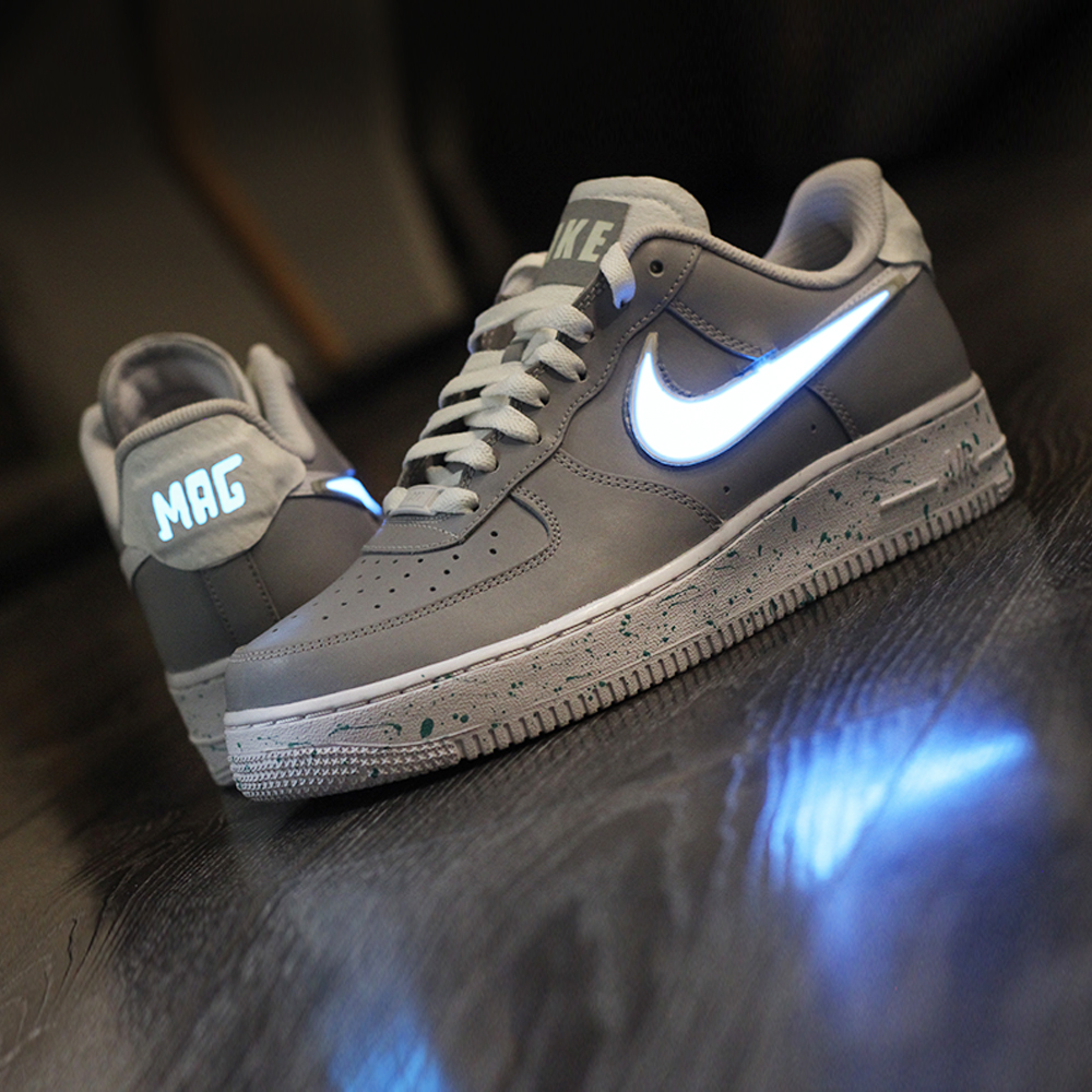 sty定制nike air force 1 af1 mag回到未来 rtfkt耐克发光鞋 低帮