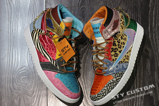 jordan AJ1倒钩 STY RICH蛇纹鳄鱼纹 air 高帮 换皮改制 custom