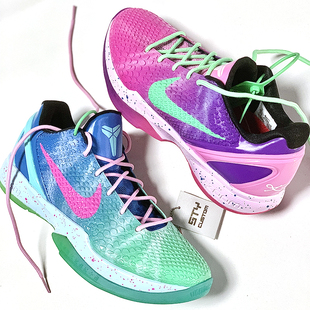 后赛 Kobe 实战篮球鞋 科比6 极光鸳鸯 季 ZK6 Zoom STY定制Nike