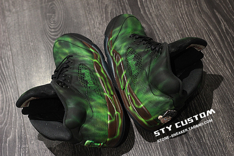 STY custom定制  air Jordan 5 通灵男孩诺曼 夜光 AJ5球鞋手绘
