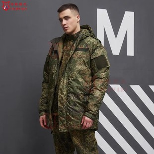 冷战直采俄军公发VKBO Lv8迷彩棉服套装冬季重型作训防寒服军大衣