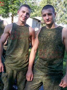 冷战直采俄罗斯原品 俄军公发EMR数码迷彩背心 小绿人 纯棉内衣