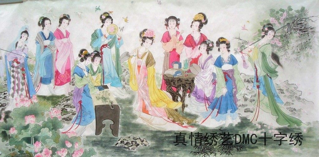 包邮新款客厅大画红楼梦十二金钗
