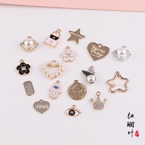 星星挂牌合金滴油皇冠耳饰材料