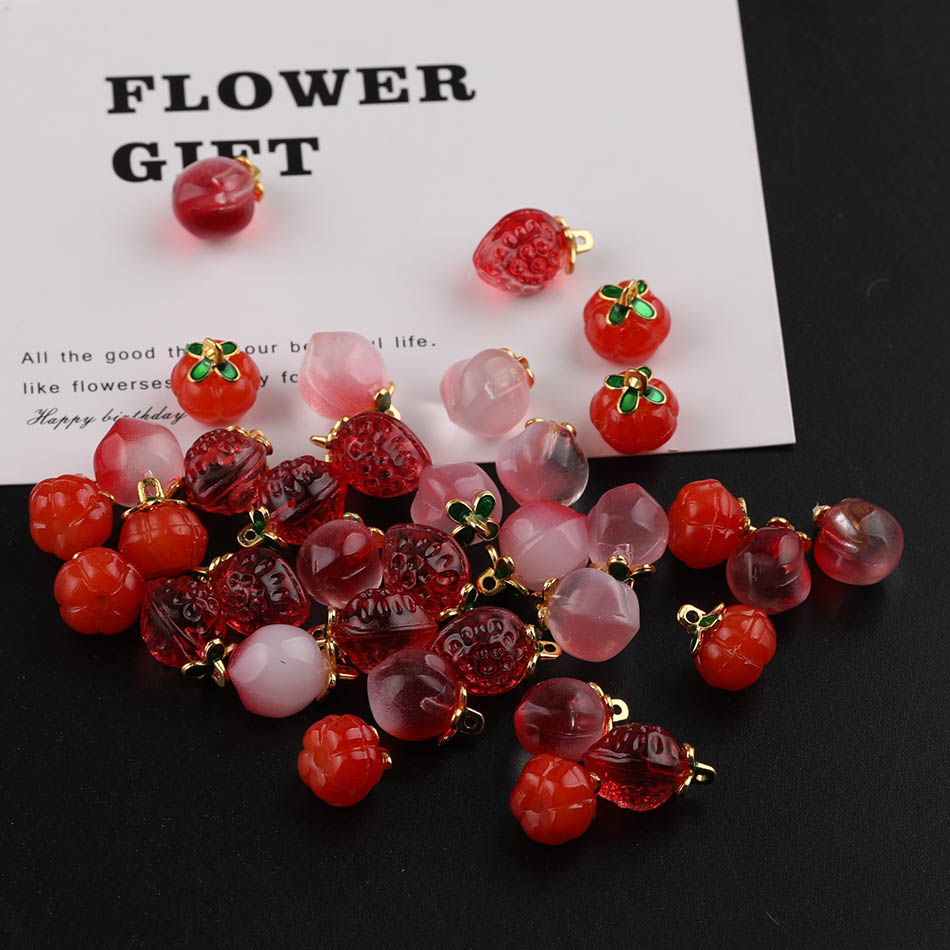 唐三匠仿真水果草莓带吊小散珠